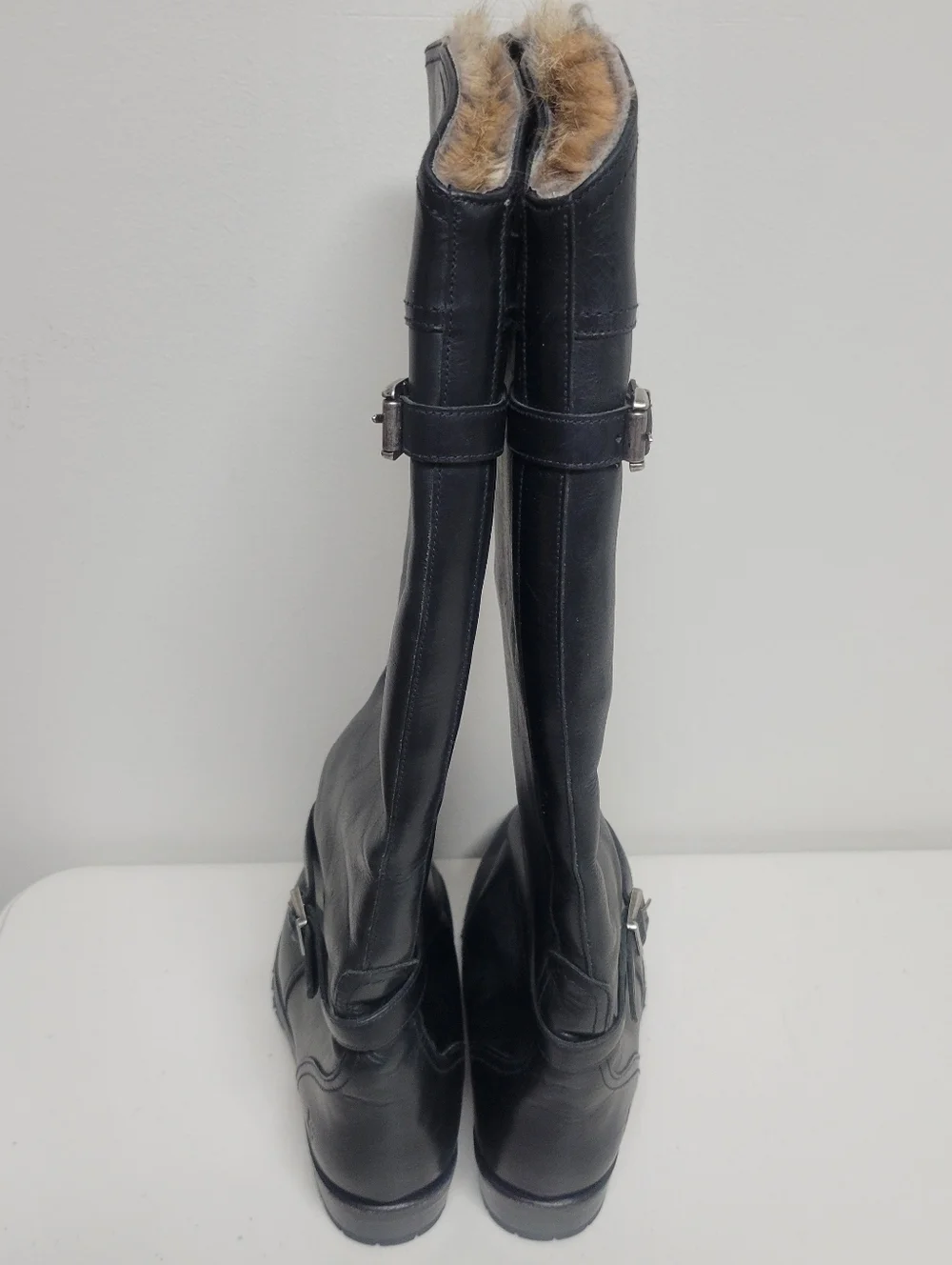 Frye  Leather Hight  Knee-High Riding Boots With With Rabbit Liner Size 8 1/2 M.